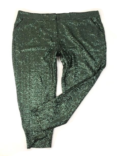 Zelené flitrové nohavice 